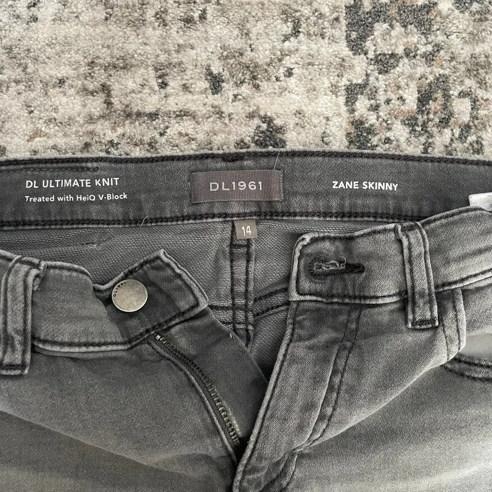 DL1961 Boys' Zane Skinny Fit Knit Jean Steel 14
